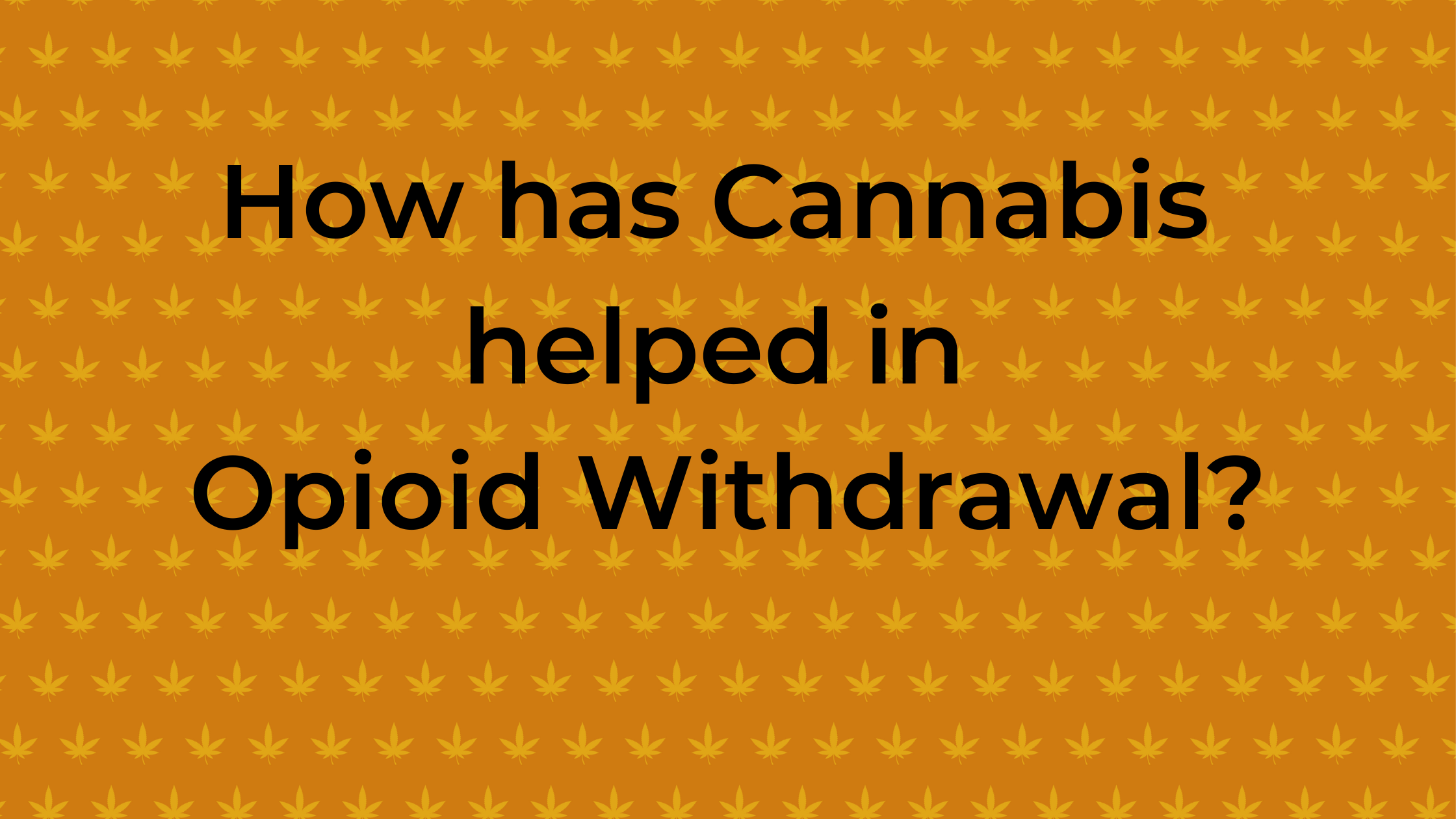 Overcoming Opioid Withdrawal: Exploring the Potential of Cannabis.